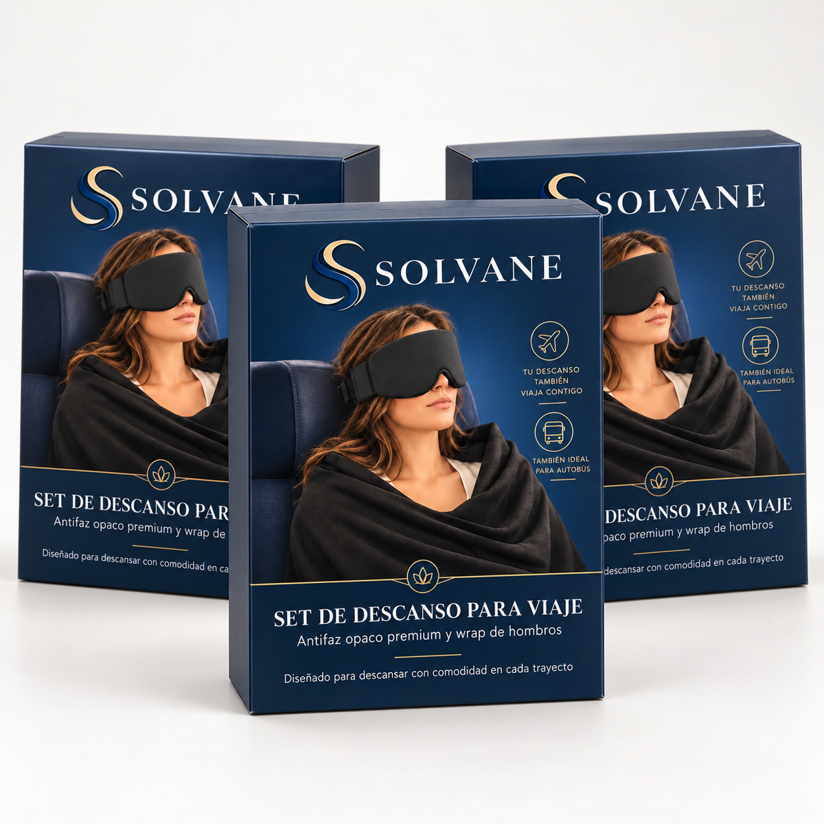 Solvane Kit de Viaje 3 en 1 para un Descanso de Primera Clase